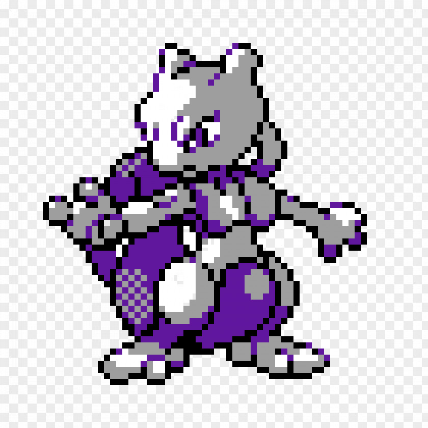 Minecraft Mewtwo Pixel Art Sprite Image PNG