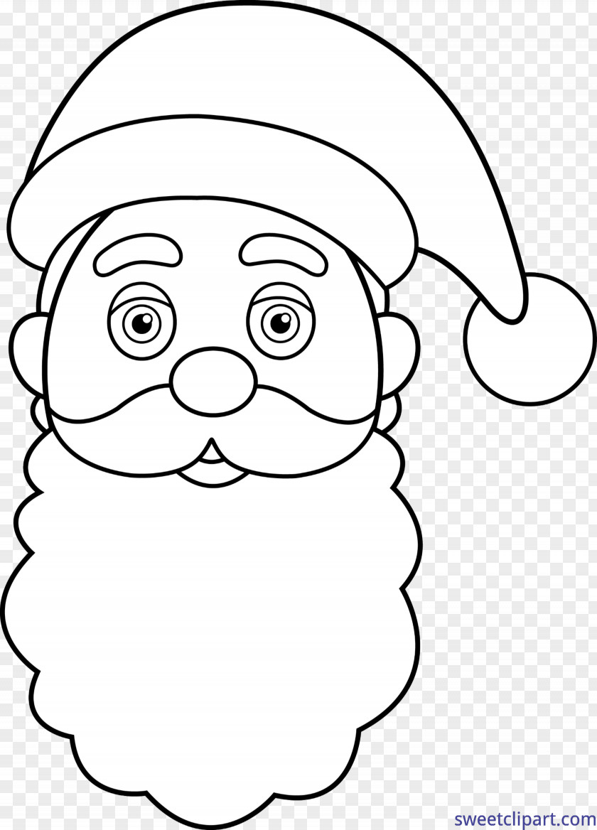 Santa Claus Clip Art Line Drawing Image PNG