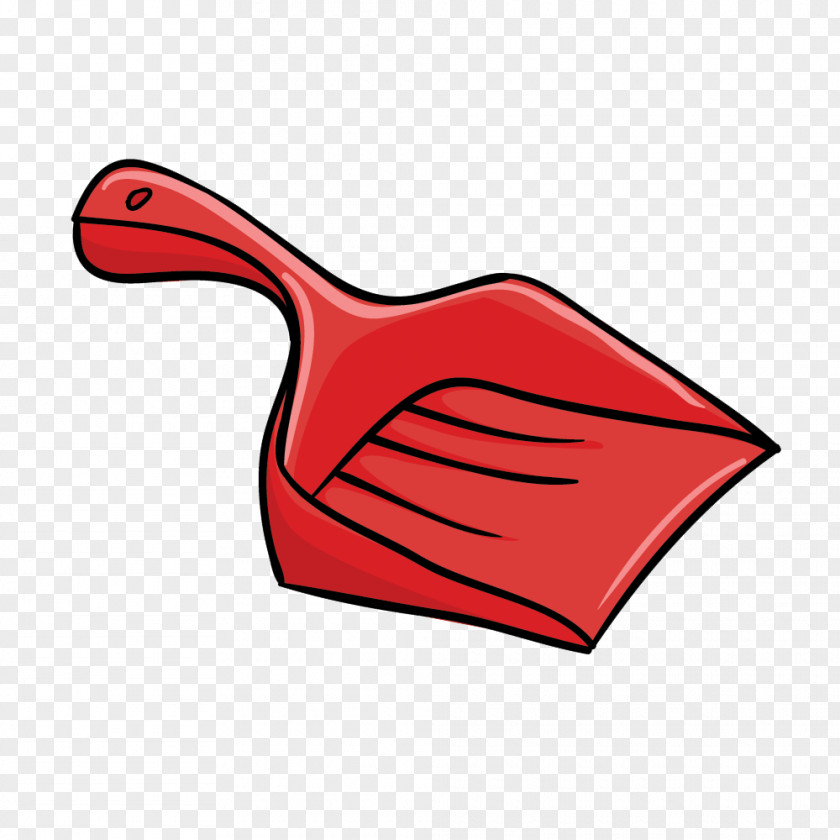 Vector Painted Red Plastic Shovel Free Buckle Material Cleaning Housekeeping Clip Art PNG