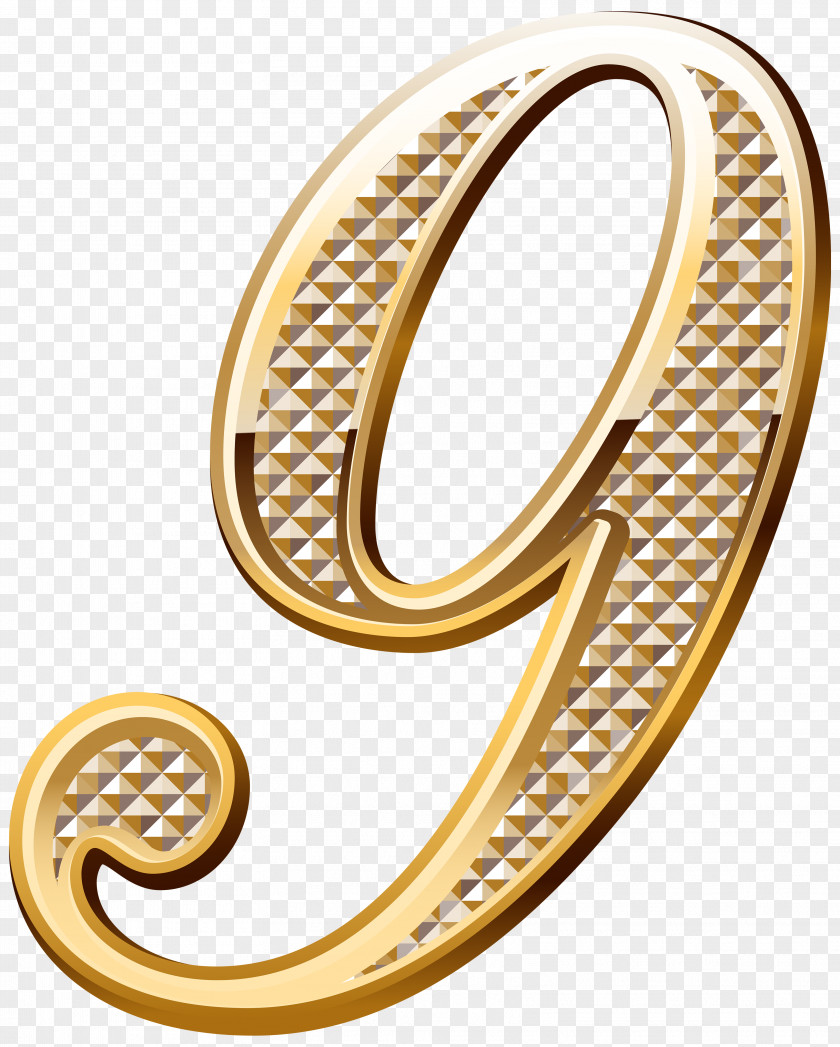 9 Gold Number 0 Clip Art PNG