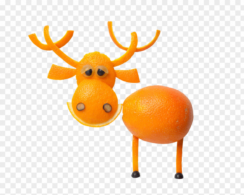 Creative Orange Deer Mandarin Reindeer Fruit PNG