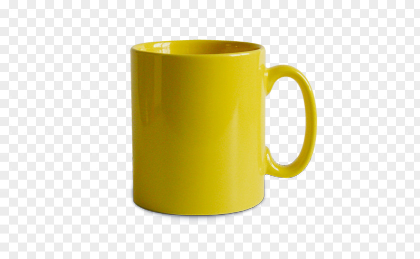 Mug Coffee Cup Yellow Tableware Ceramic PNG