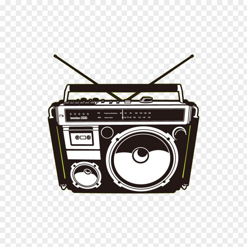 Radio 1980s Boombox Compact Cassette Clip Art PNG