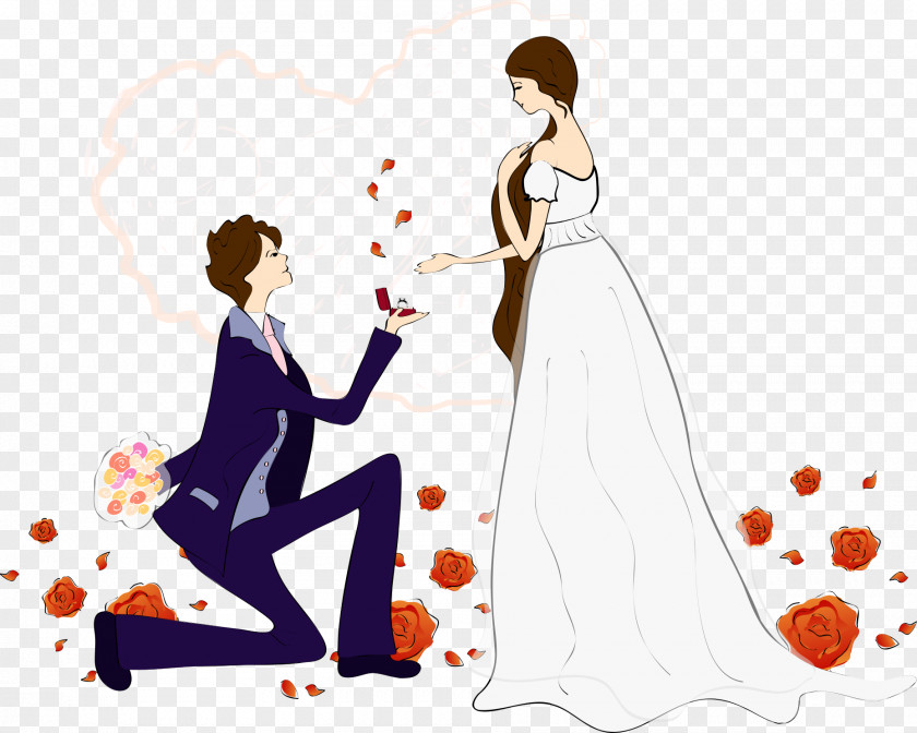 Propose Cartoon Man Marriage Proposal Clip Art PNG