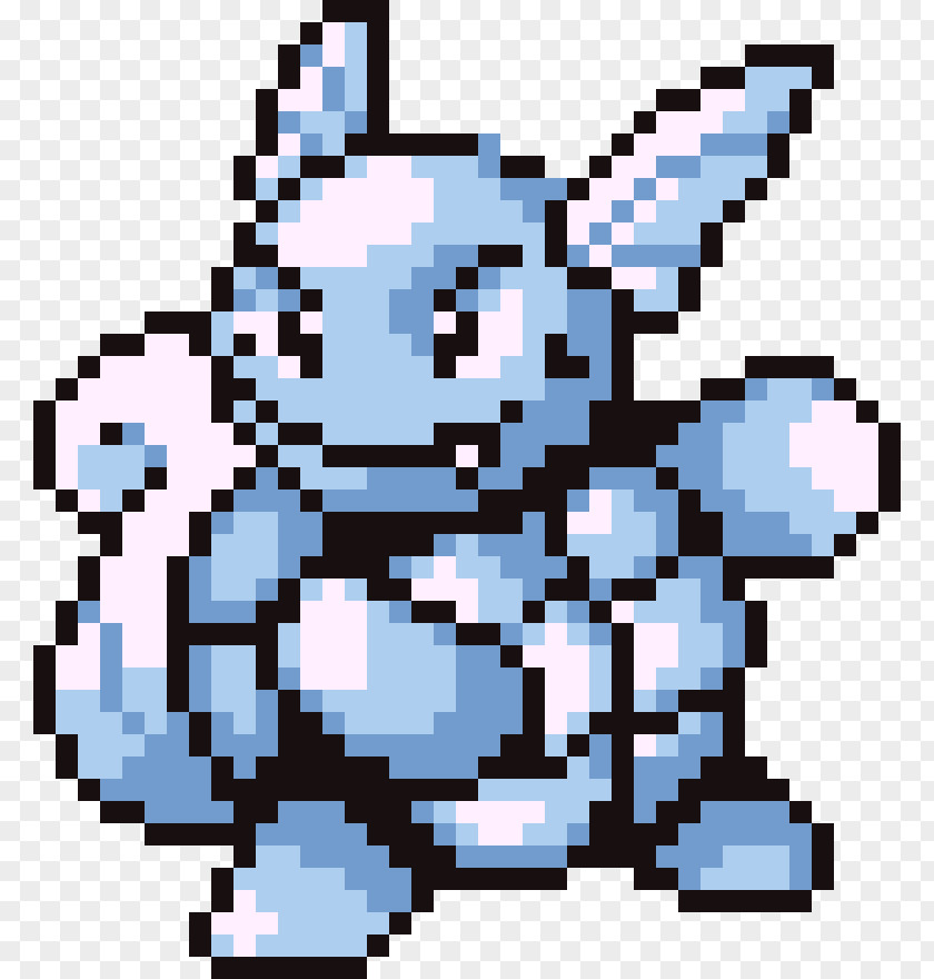Scartch Pokémon Crystal Wartortle Pixel Art Red And Blue PNG