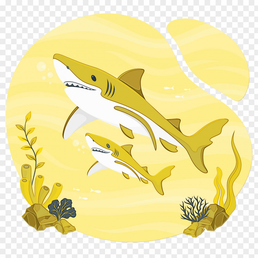 Fish Yellow Cartoon Flower Font PNG