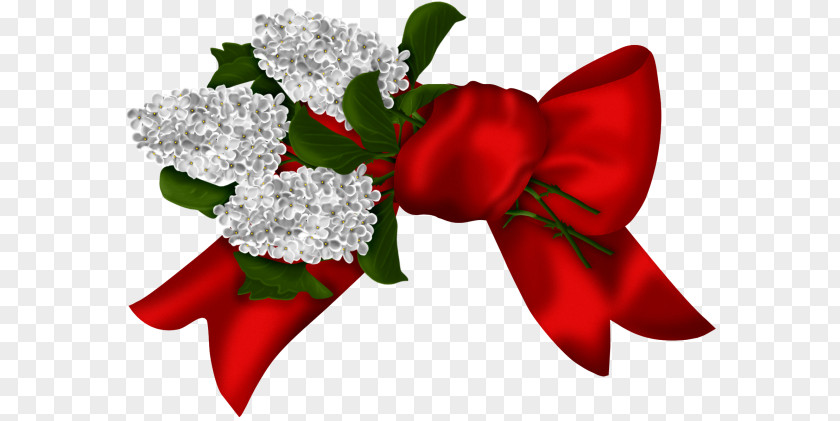 Red Bow Garden Roses Shoelace Knot PNG