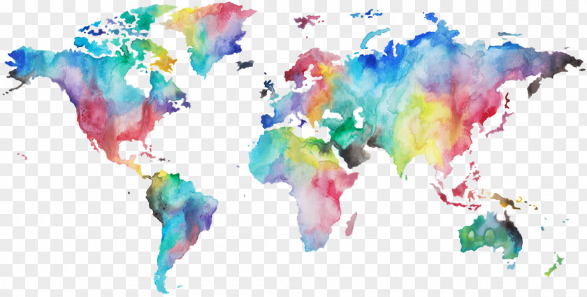 A Full 10 Minute Practice Of Stance World Map Watercolor Painting PNG