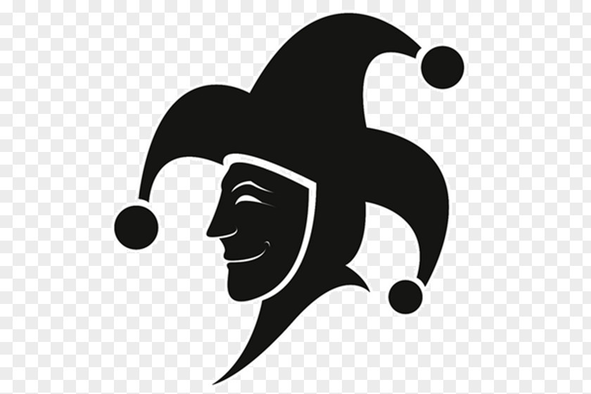 Clown Black And White Jester Harlequin Logo Image Cap Bells PNG