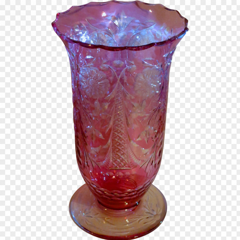 Cranberry Design Vase Glass Art Libbey, Inc. PNG
