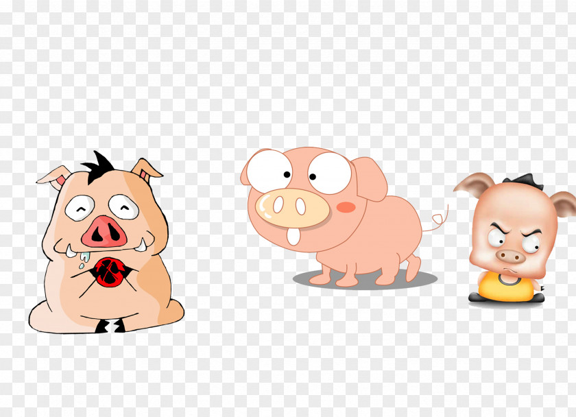 Cute Cartoon Pig Domestic Clip Art PNG