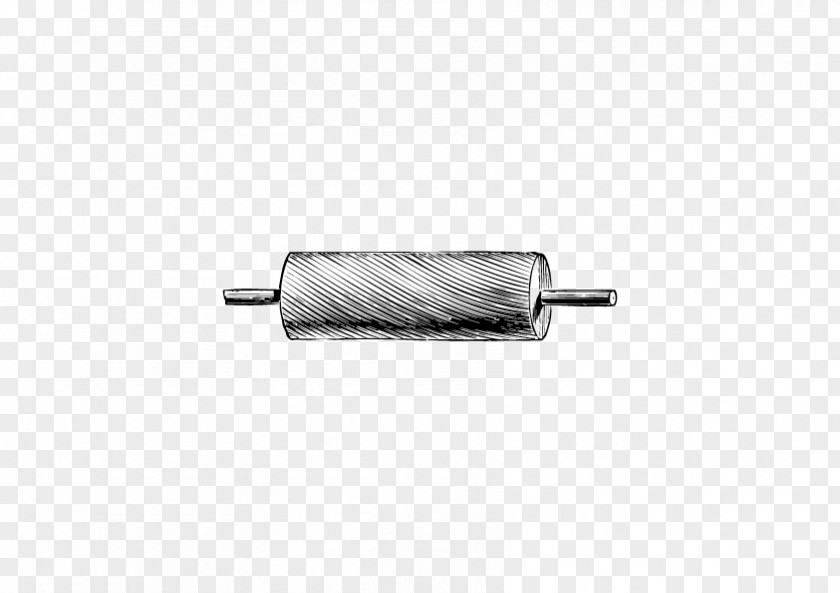 Black Rolling Pin White Angle PNG