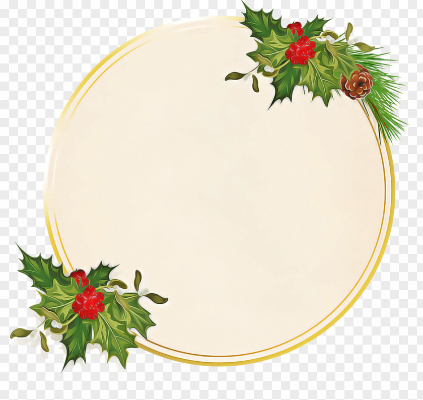 Christmas Holly Frame Border Decor PNG