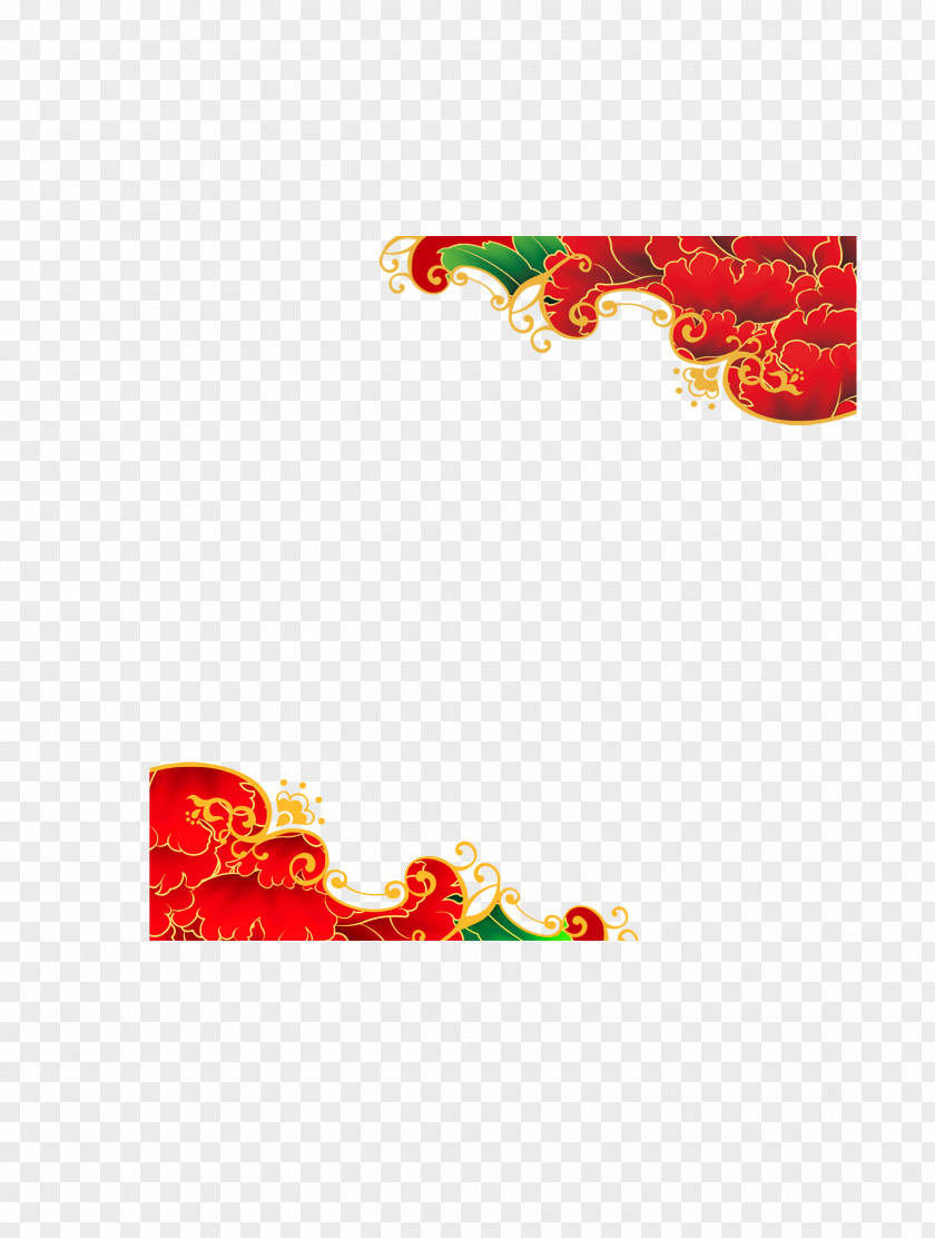 China Wind Festive Red Decorative Patterns Chinese New Year Traditional Holidays PNG