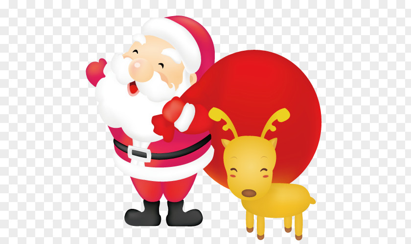Christmas Santa Claus Elk Rudolph Reindeer PNG