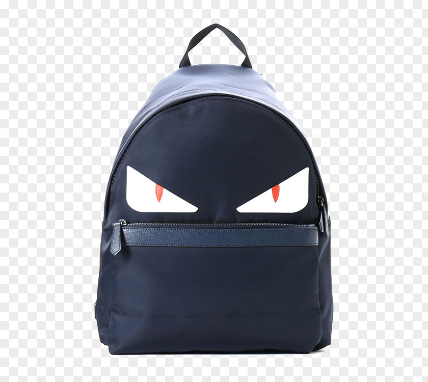 Fendi Dark Blue Nylon Shoulder Bag Little Devil Backpack Fashion PNG