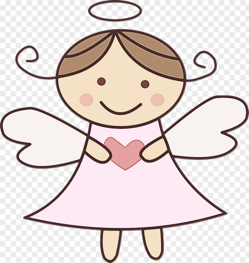 Pleased Happy Cartoon Clip Art Pink Cheek Angel PNG