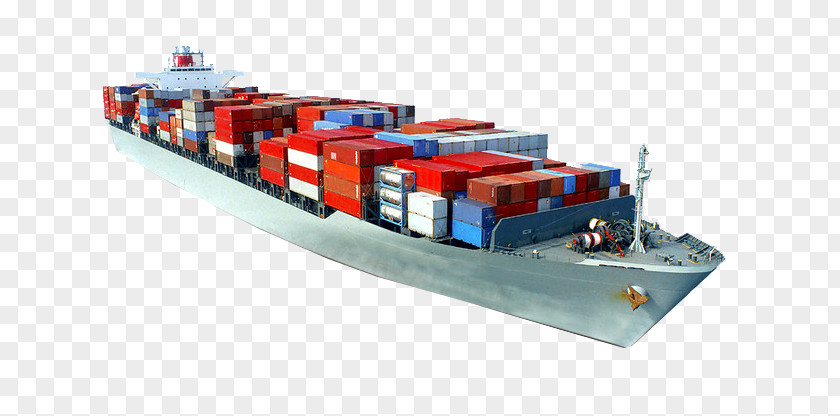 A Cargo Ship Filled With Colored Boxes Container Maritime Transport PNG