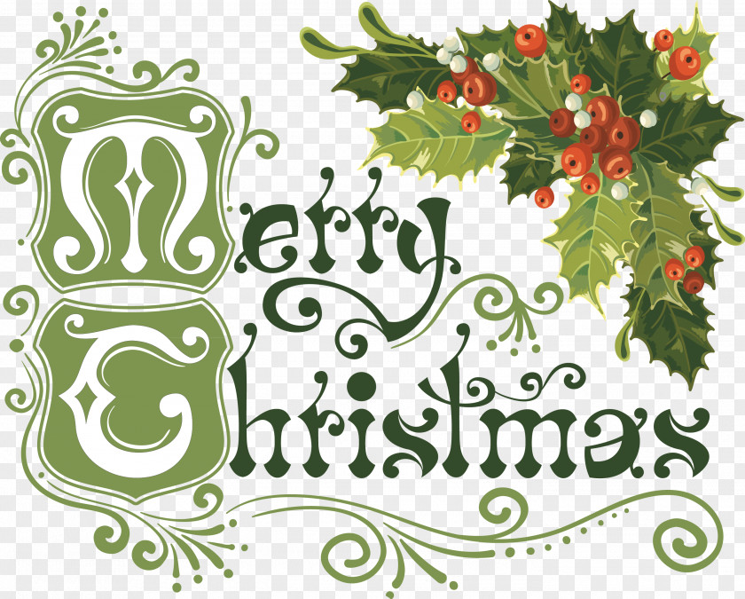 Christmas Typography Card Art Clip PNG