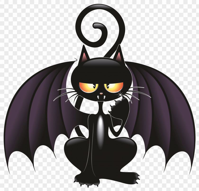 Witch Cat Bat Kitten Cartoon PNG