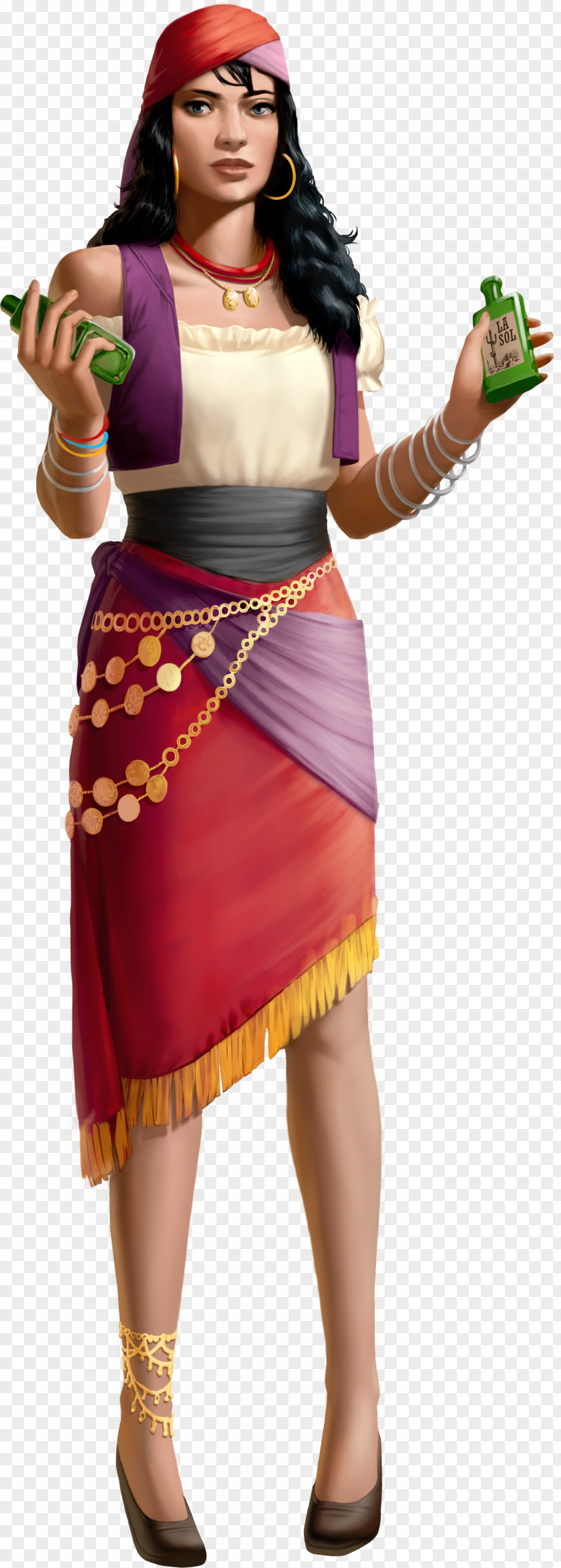 Abdomen Maroon Costume PNG