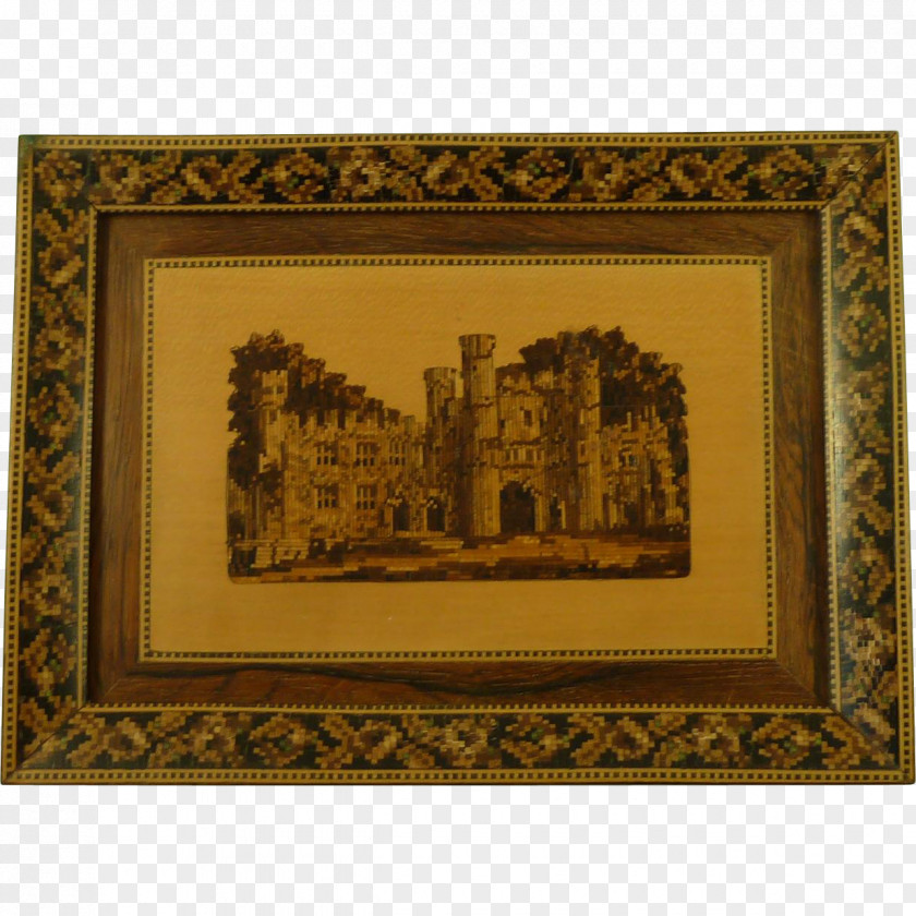 Antique Royal Tunbridge Wells Ware Mosaic Picture Frames PNG