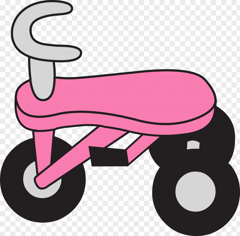 Pink Cartoon Scooter Motorized Tricycle Bicycle Clip Art PNG