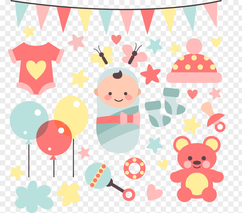 Cute Little Baby Elements Infant Child Icon PNG