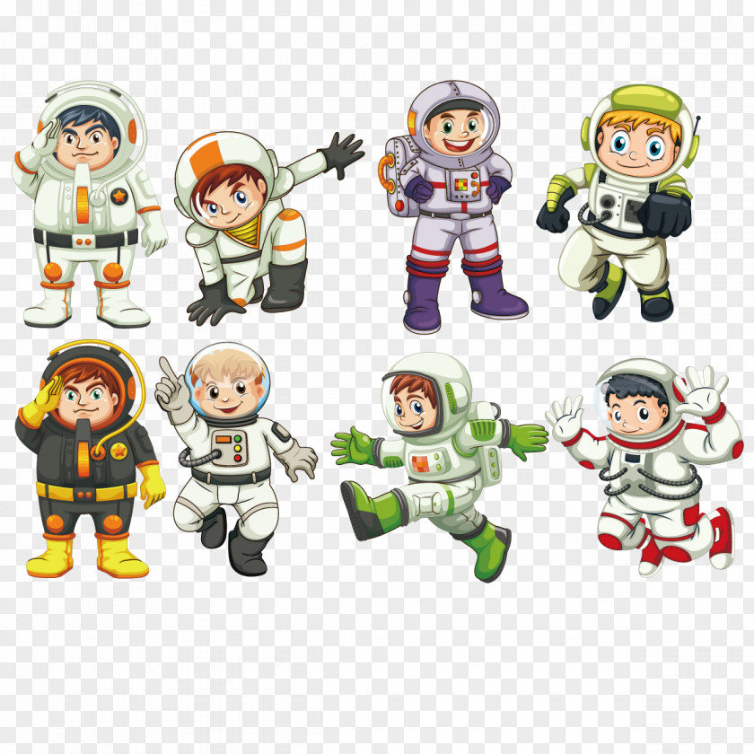 Vector Child Astronaut Outer Space Illustration PNG