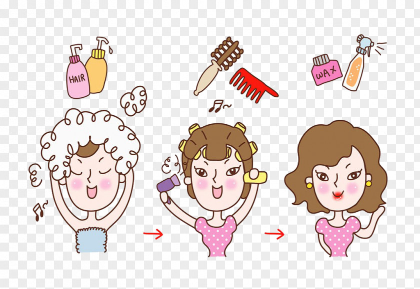Cosmetics Cartoon Illustration PNG Illustration, Shampoo girl clipart PNG