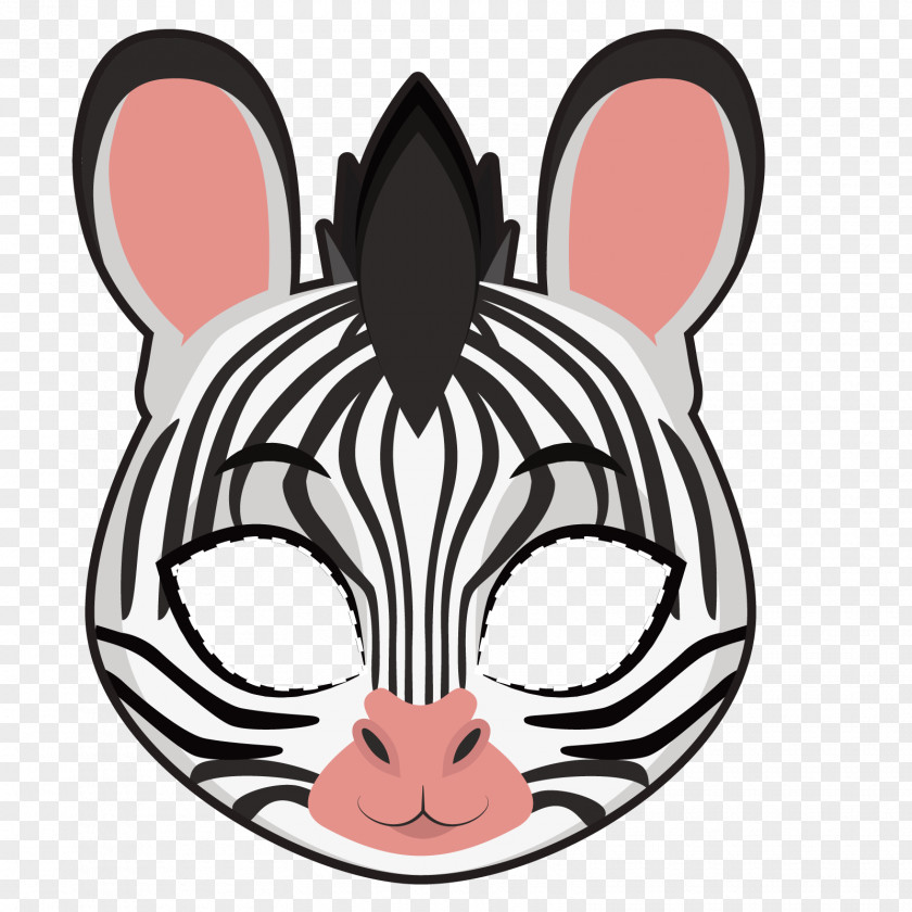 Vector Zebra Mask Halloween Illustration PNG
