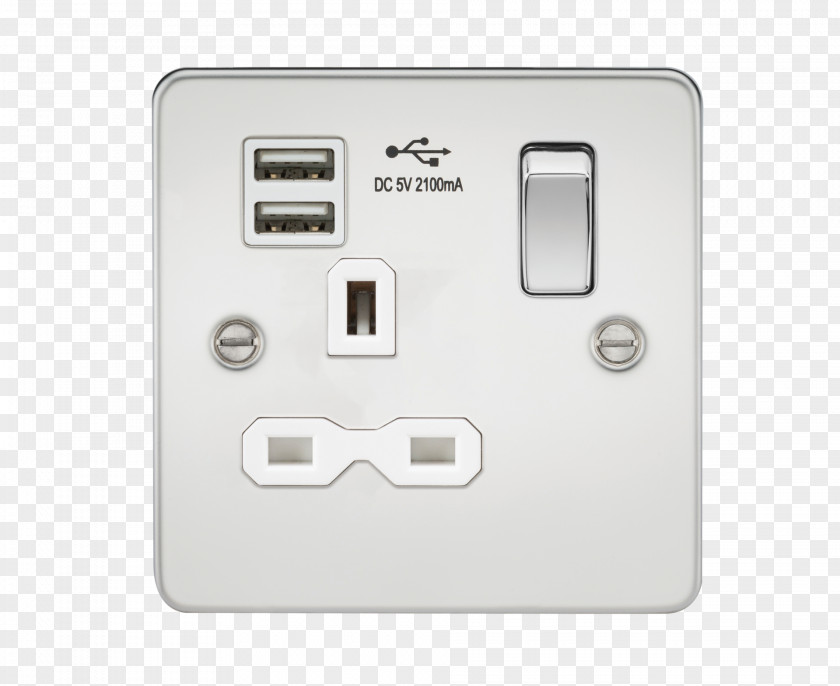 Chromium Plated AC Power Plugs And Sockets: British Related Types Adapter Electrical Switches USB PNG