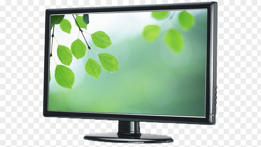 LCD TV Products In Kind Green Leaf Color Mobile Phone Wallpaper PNG