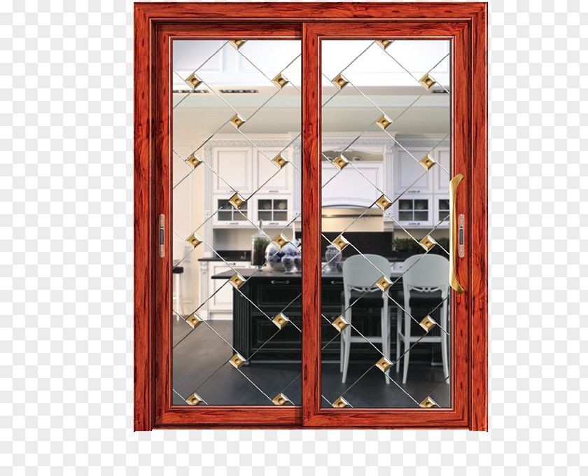 Diamond Glass Sliding Door Kitchen Furniture Table Industrial Design Bedroom PNG