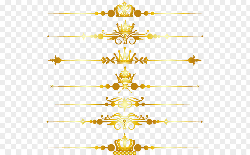 Gold Crown Decorated Dividing Line Download PNG