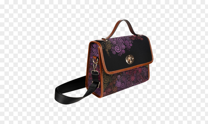 Hand Painted Umbrella Handbag Strap Leather Briefcase PNG