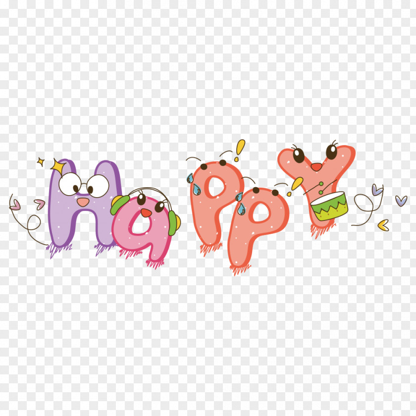 Happy Typeface Cartoon PNG