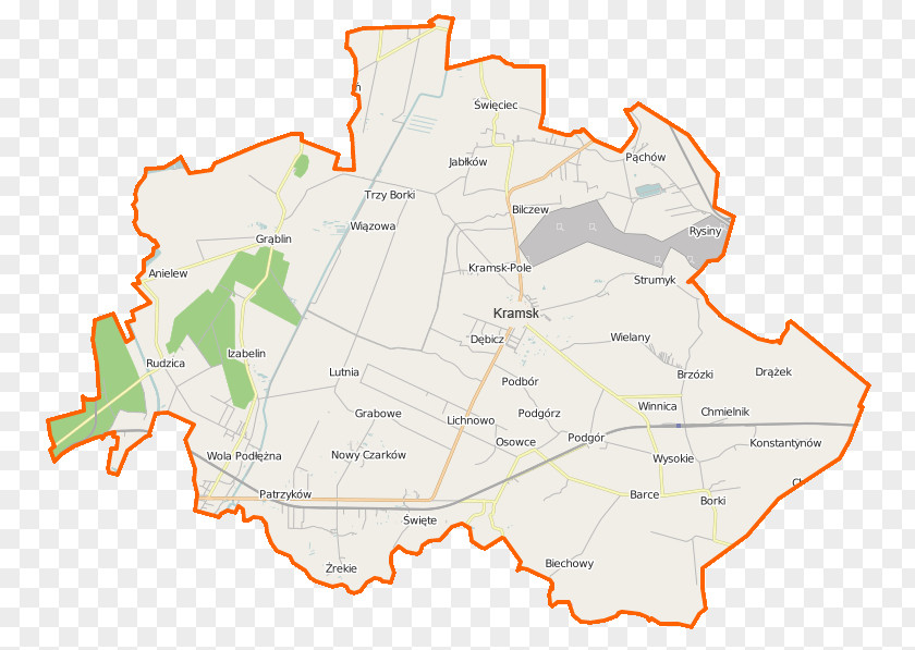 Map Plan Gmina Ślesin Kramsk Podgórz Konin Voivodeship PNG