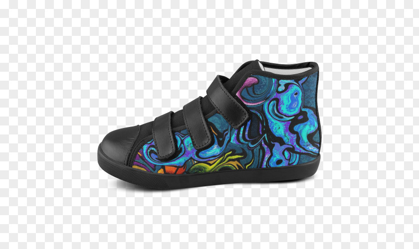 Blue Abstract Pattern Sneakers High-top Skate Shoe Hook-and-loop Fastener PNG