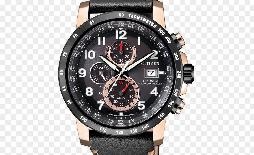 Eco-Drive Watch Citizen Holdings Radio Clock Chronograph PNG