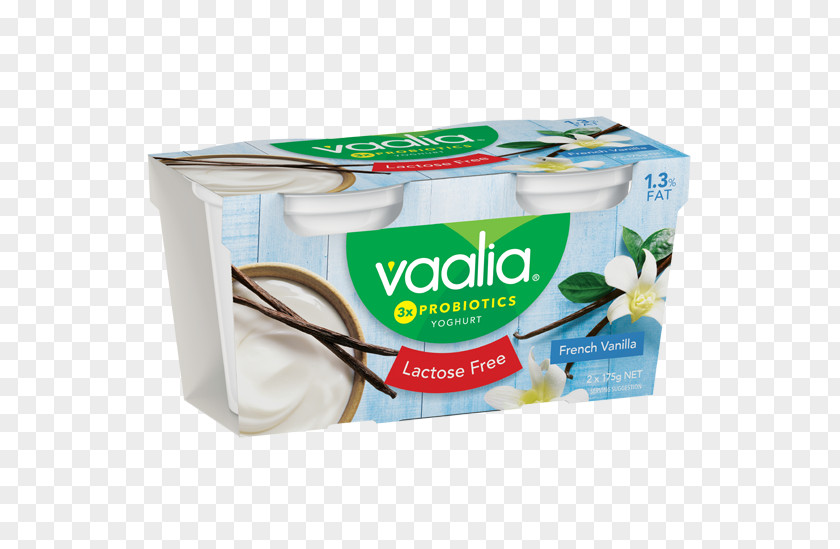 French Vanilla Cream Vaalia Lactose Free Yoghurt 2X175g Flavor PNG