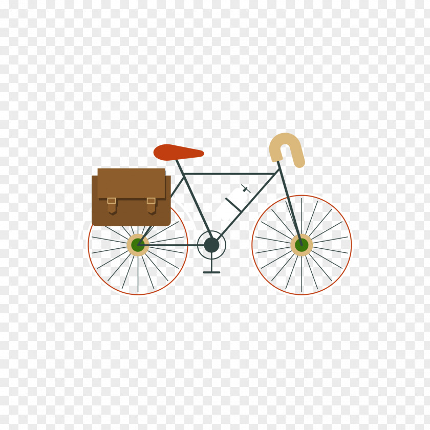 Blue Bike And Orange Bag Bicycle PNG