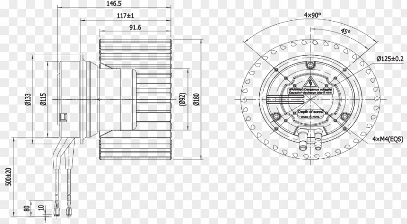 Centrifugal Fan Car Technical Drawing Line PNG