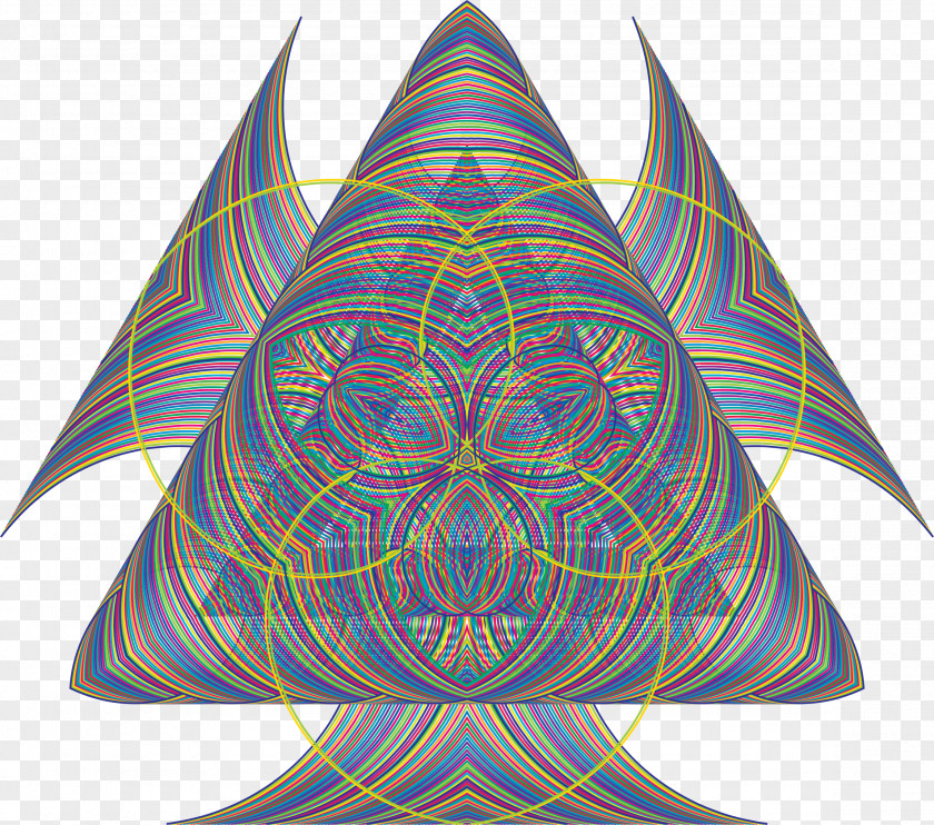 Colorful Waves Symmetry Pattern PNG