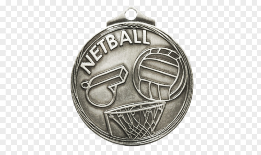 Netball Medal Locket Charms & Pendants Silver Badge PNG