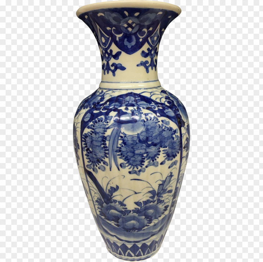 Vase Blue And White Pottery Chinese Ceramics Imari Ware PNG