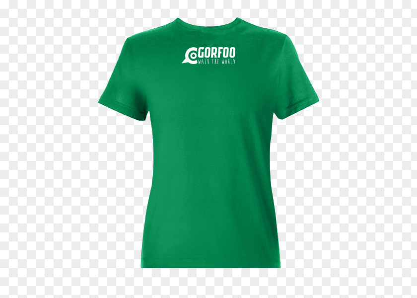 T-shirt Cotton Jersey Neckline Green PNG