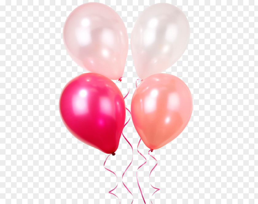 Balloon Pink Party Birthday Cream PNG