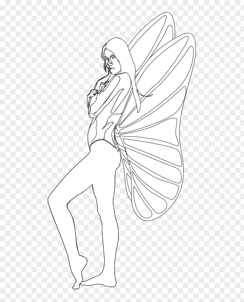Fairy Tale Line Art Drawing Black And White Visual Arts PNG