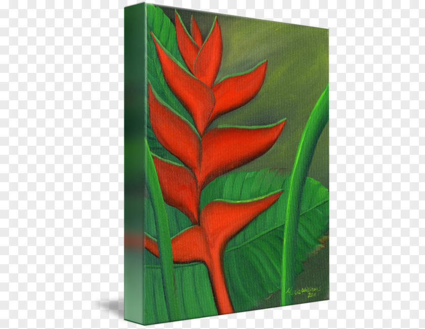 Green Tropical Lobster-claws Acrylic Paint Modern Art Resin PNG